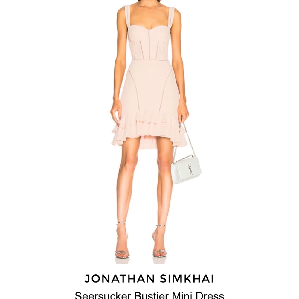 Seersucker bustier mini dress